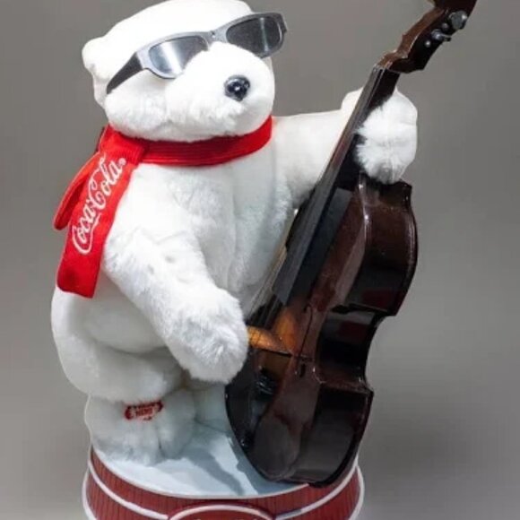 Vintage Coca-Cola Animated Jazz Polar Bear Playing 1990's Christmas Music Coke - Picture 5 of 13